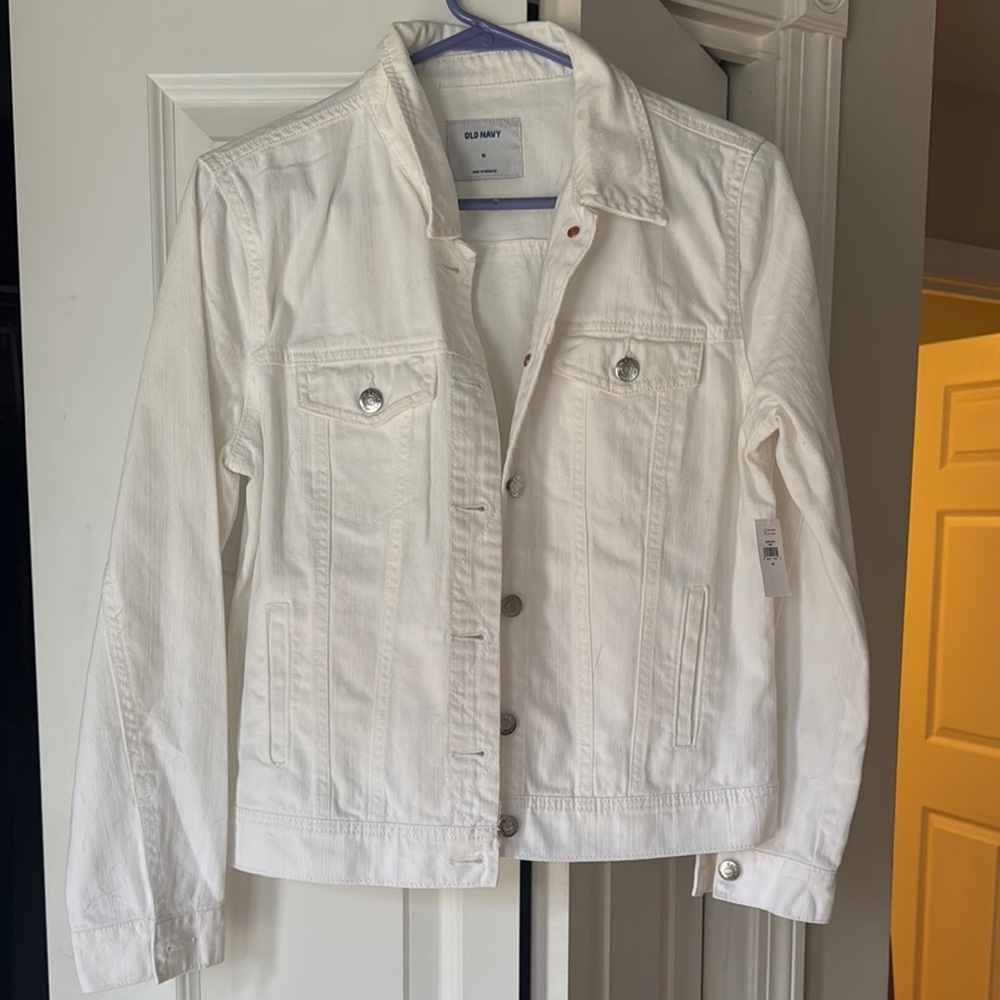 Old Navy Women's White Denim Jacket